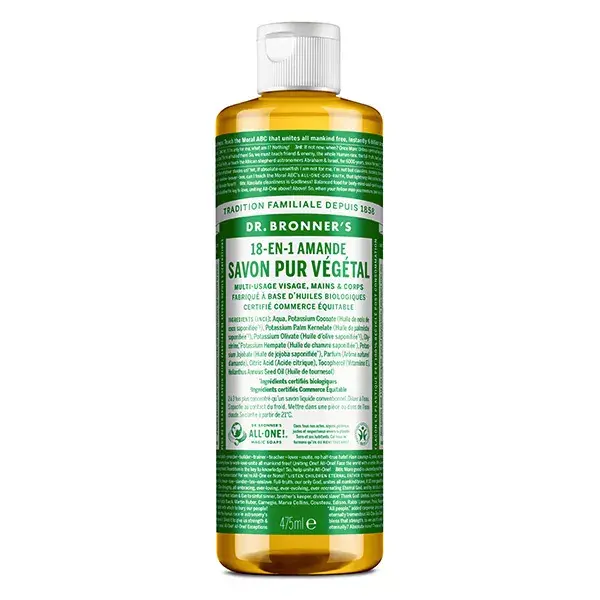 Dr Bronner's Savon Pur Végétal Amande "18 en 1" 473ml