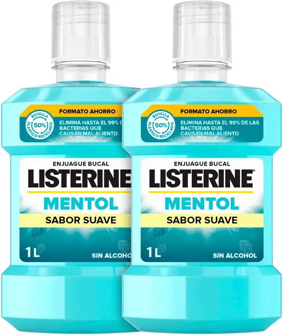 Listerine Mentol elixir bocal sabor suave 2x1 Litro