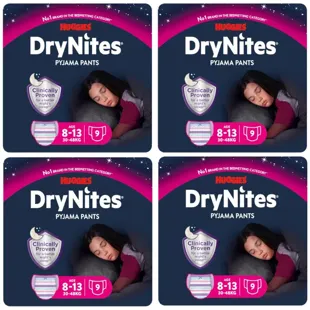 Huggies DryNites Pañales de Noche Niña Talla 8-13 (30-48 Kg) 4x9 Uds