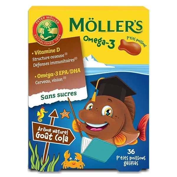 Mollers P'tits Poissons Omega-3 Natural Cola Flavor 36 gummies