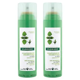 Klorane Duo Spray Shampoing Sec à l'Ortie Cheveux Gras Lot de 2 x 150ml