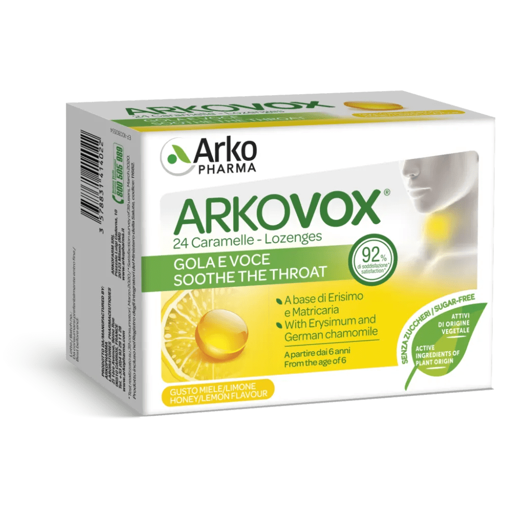 Arkovox Integratore Lenitivo Miele e Limone 24 Caramelle