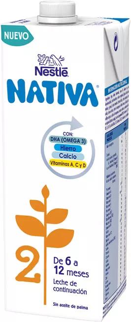 Leche infantil de continuación desde 6 meses en polvo Nestlé Nativa sin  aceite de palma pack de 2 bolsas de 600 g.