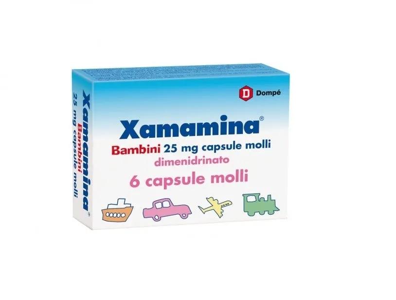 Xamamina Bambini 25 mg Dimenidrato Antiemetico 6 Capsule Molli