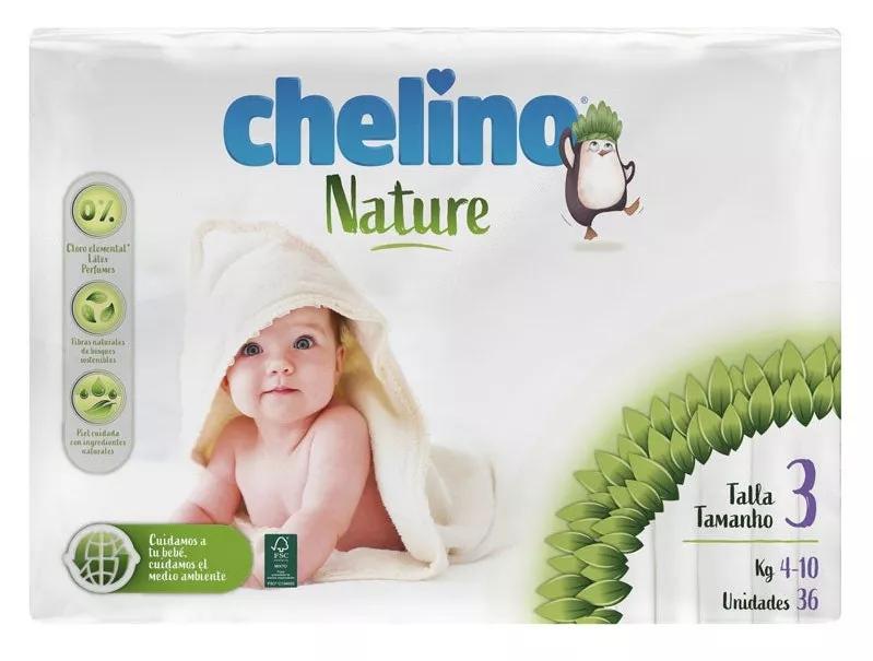 Chelino Nature Fraldas Tamanho 3 4-10Kg 36 Uds