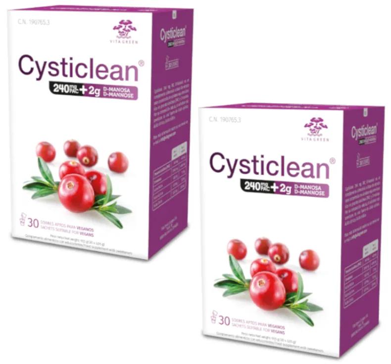 Cysticlean D-Mannose 240 mg PAC et canneberge 2x30 sachets