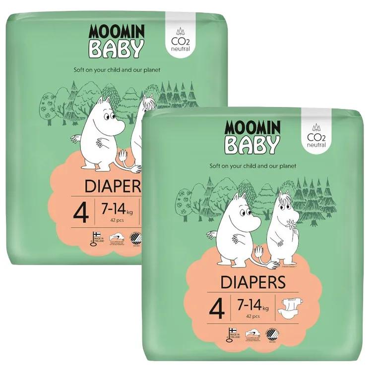 Pannolini per bambini Moomin Taglia 4 (7-14 Kg) 2x42 unità