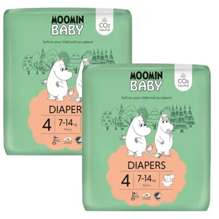 Mumin-Babywindeln, Größe 4 (7–14 kg), 2 x 42 Einheiten