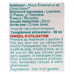 Puressentiel Huile Essentielle de Citron Bio 30ml 