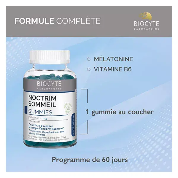 Biocyte Noctrim Forte Gummies 2 Mois de Cure 60 unités