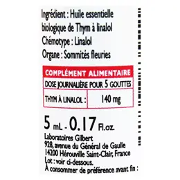 Le Comptoir Aroma Huile Essentielle Thym à Linalol Bio 5ml