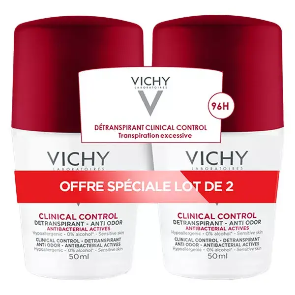 Vichy Déodorant Clinical Control 96h Bille 50ml Lot de 2 x 50ml