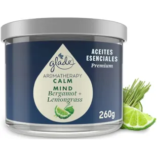 Glade Aromatherapy Calm Mind Bergamotte- und Zitronengraskerze 260 gr