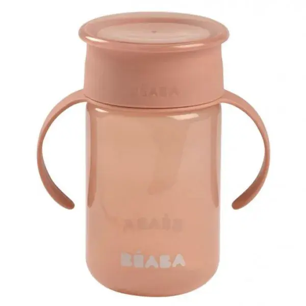 Béaba Tasse Apprentissage 360° Anti-Fuite Poignées Amovibles Rose 340 mL