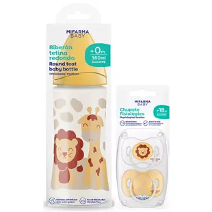 Chupeta Mifarma Baby Silicone +18m + Biberão 3 Posições 360 ml
