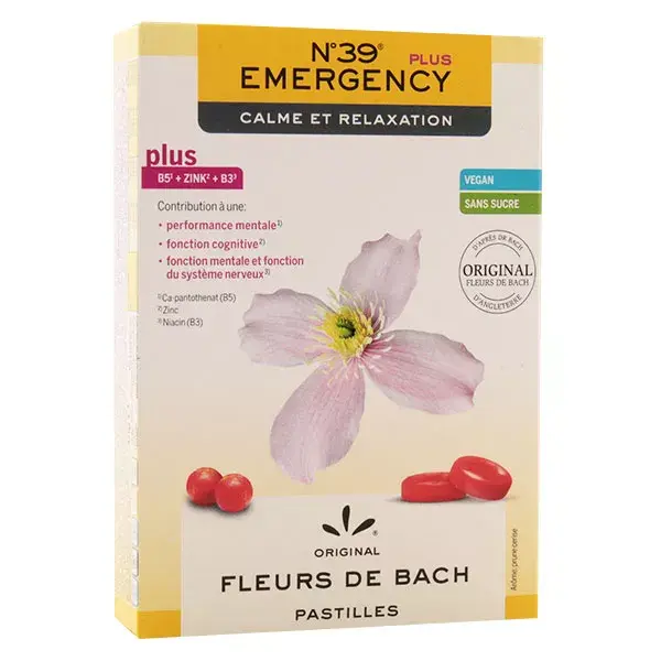 Lemon Pharma Fleurs de Bach n°39 Emergency Plus Calme et Relaxation Pastilles 48g