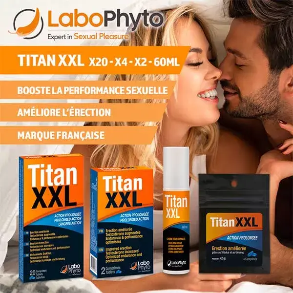 Labophyto TITAN XXL - stimulant sexuel rapide action prolongée - 20 gélules