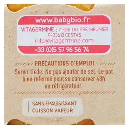 Babybio Repas Midi Pot Carotte Potimarron Pomme Canard +8m Bio 2 x 200g