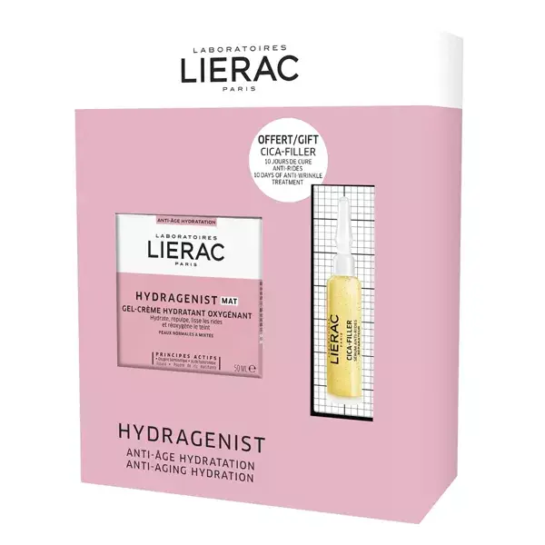 Lierac Kit Hydragenist  Gel Crema Hidratante Oxigenante 50ml  +  Cica-Filler Serum 10ml Gratis