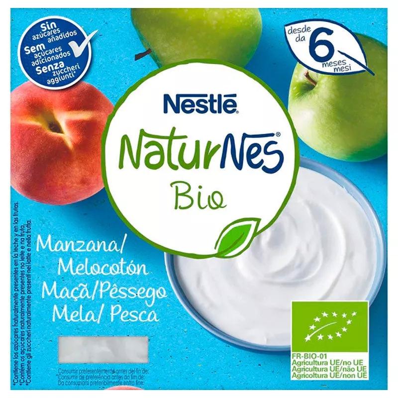 Naturnes Nestlé BIO Puré Manzana y Melocotón +6m 4x90 gr