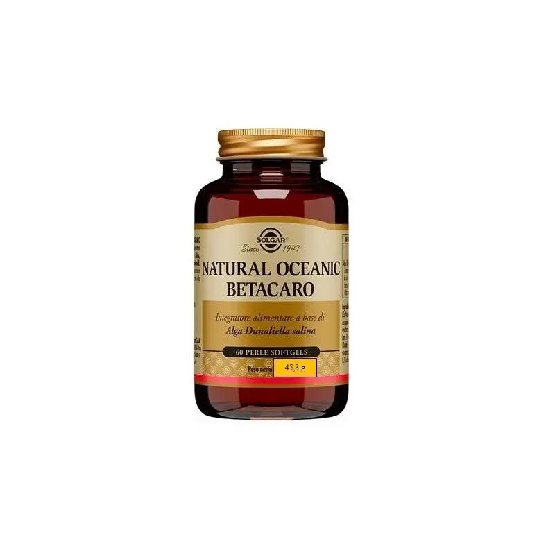 Solgar Natural Oceanic Betacaro Integratore di Alga Dunaliella Salina  60 Perle