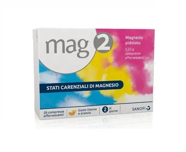 Mag2 Compresse Effervescenti 2,25g Magnesio Pidolato 20 Compresse