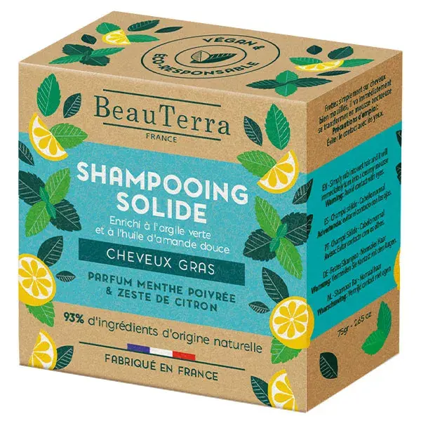 Beauterra Shampoing Solide Cheveux Gras 75g