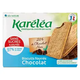 Karéléa Biscuits Sans Sucres Ajoutés Fourrés Chocolat Noir 170g