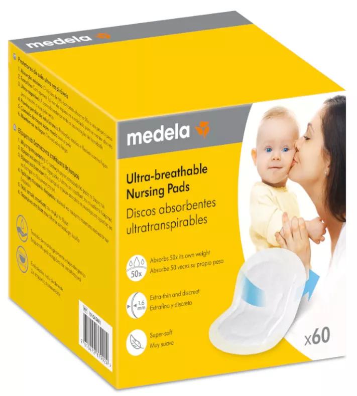 Medela Safe and Dry Disques d'allaitement Ultra Fins 60Uds