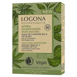 Logona Soins Capillaires Soin Aprés-Shampoing Solide à l'Huile de Chanvre & à l'Ortie Bio 60g