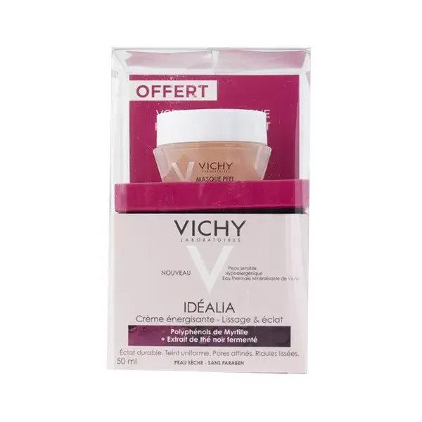 Vichy Idealia Crema Energizante Piel Seca 50ml y Mascarilla Peel 15ml