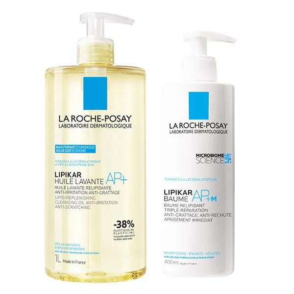 La Roche-Posay Rutina Lipikar Piel Seca AP+ Aceite Limpiador Anti-Irritación 750ml & AP+M Bálsamo Triple Reparación 400ml
