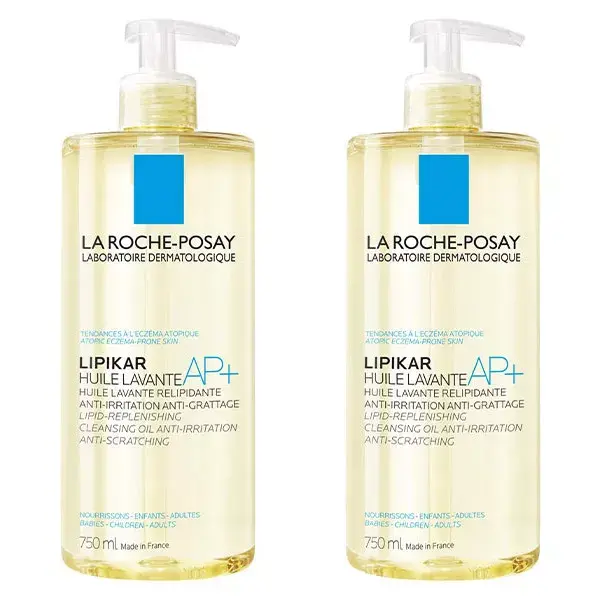 La Roche Posay Lot Lipikar Huile Lavante AP+ Relipidante Anti-Grattage 2x750ml 