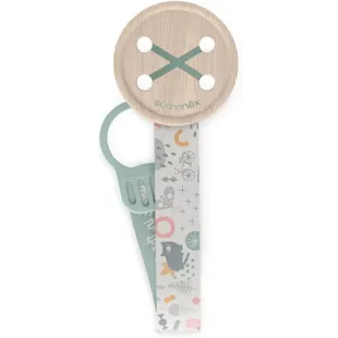 Suavinex Chupetero de Tela Diseño a Doble Cara y Clip Walk Verde