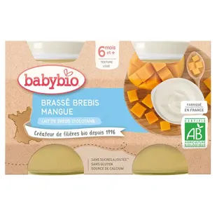 Babybio Desserts Latte di Pecora Mango +6m Bio Lotto di 2 x 130g