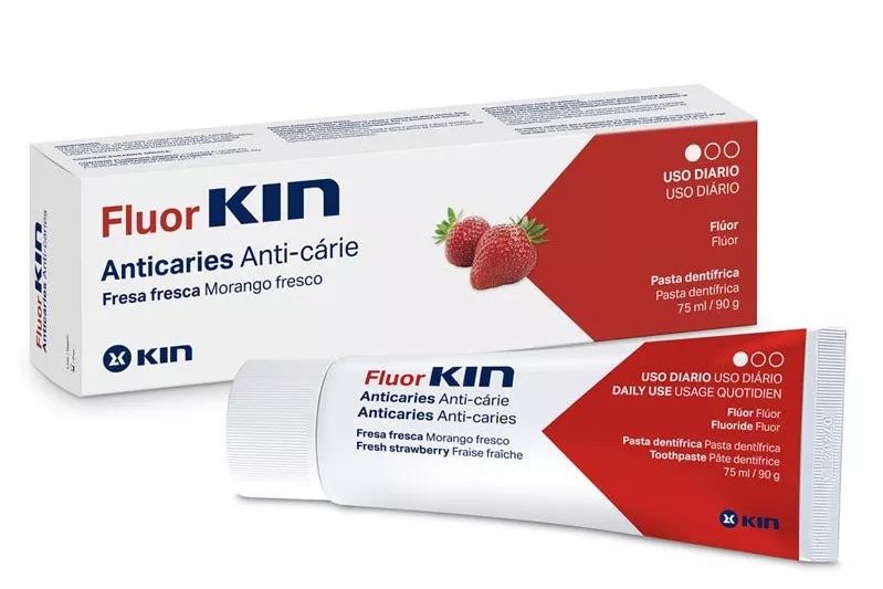 Imagen de Kin Fluorkin Anticaries Pasta Dentífrica Fresa 75 ml