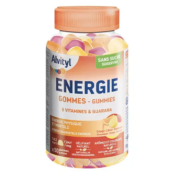 Alvityl Energy 8 vitamins & Guarana Physical and Mental Energy From 18 years old 50 gummies