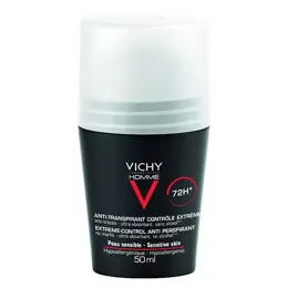 Vichy Homme Déodorant Anti-Transpirant Contrôle Extrême 72h Roll-On Lot de 2 x 50ml