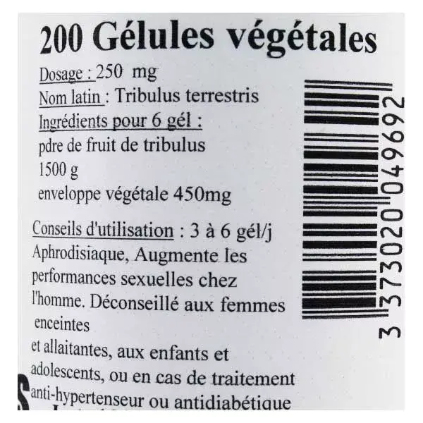 Le Comptoir de l'Apothicaire Tribulus Terristris 200 gélules végétales