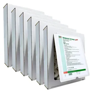 Benda elastica adesiva L&R Velpeau Strapp 2,5 x 6 cm sotto cellophane - Confezione da 6