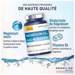 Granions Double Magnésium 360 mg Format Eco 6 Mois 180 comprimés