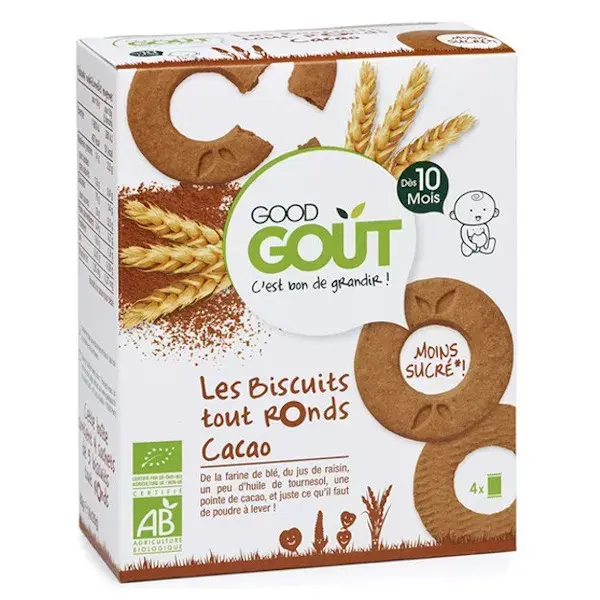 Good Goût Biscuits Tout Ronds au Cacao +10m Bio 80g