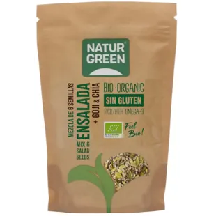 NaturGreen Mix 6 Organic Goji and Chia Salad Seeds 225 gr