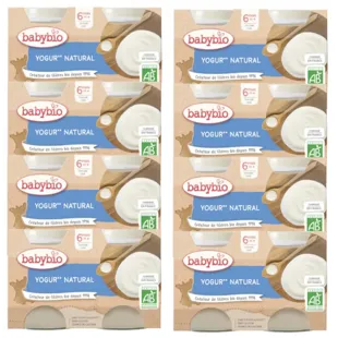 Yaourt au lait de vache naturel Babybio +6 mois 130 gr 8x2 unités