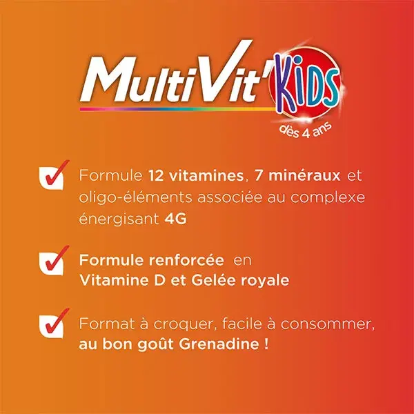Forté Pharma Multivit' Kids Défenses Vitamines Enfants 30 comprimés à croquer