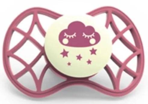 Nuvita Reflektierender Schnuller mit anatomischer Brustwarze +0m Pink Cloud