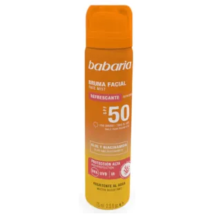 Brume solaire rafraîchissante pour le visage Babaria SPF50 75 ml
