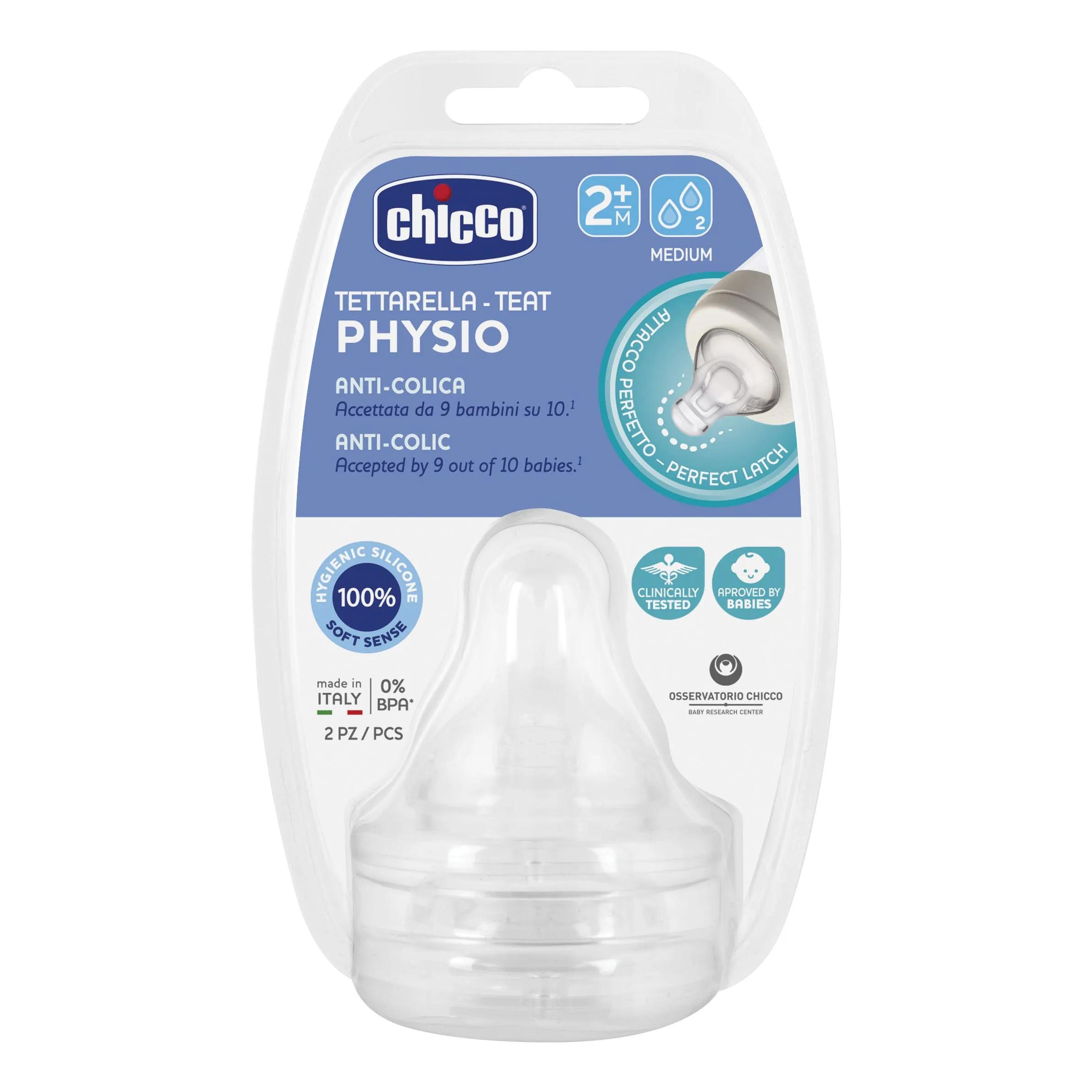 Chicco Tettarella Perfect5 In Silicone Flusso Medio +2 Mesi 2 Pezzi