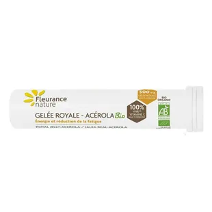 Fleurance Nature - Tono e vitalità - Pappa reale di acerola biologica - 15 compresse masticabili