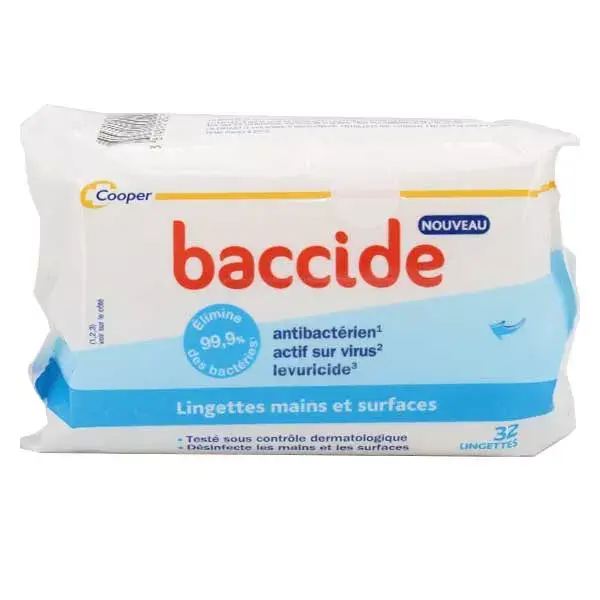 Baccide Lingettes Mains et Surfaces 32 lingettes